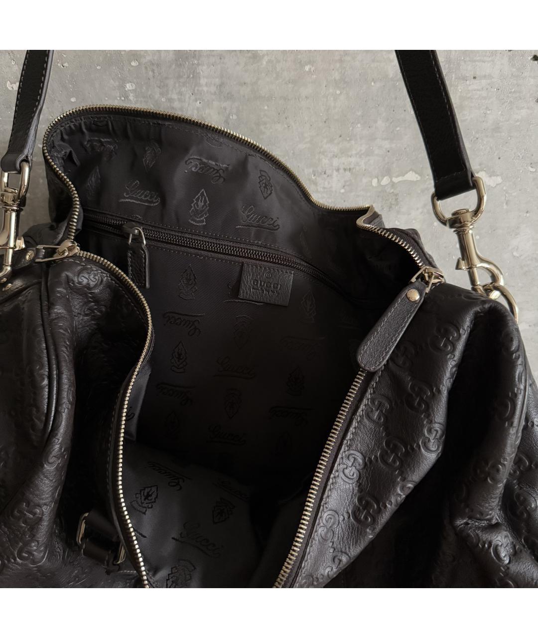 GUCCI Коричневая кожаная дорожная/спортивная сумка, фото 7