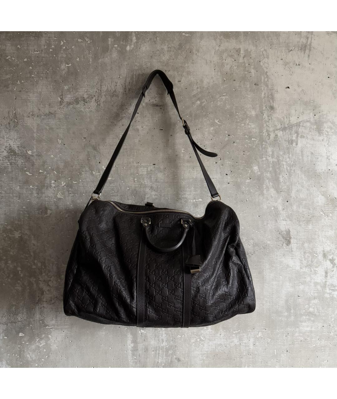 GUCCI Коричневая кожаная дорожная/спортивная сумка, фото 9