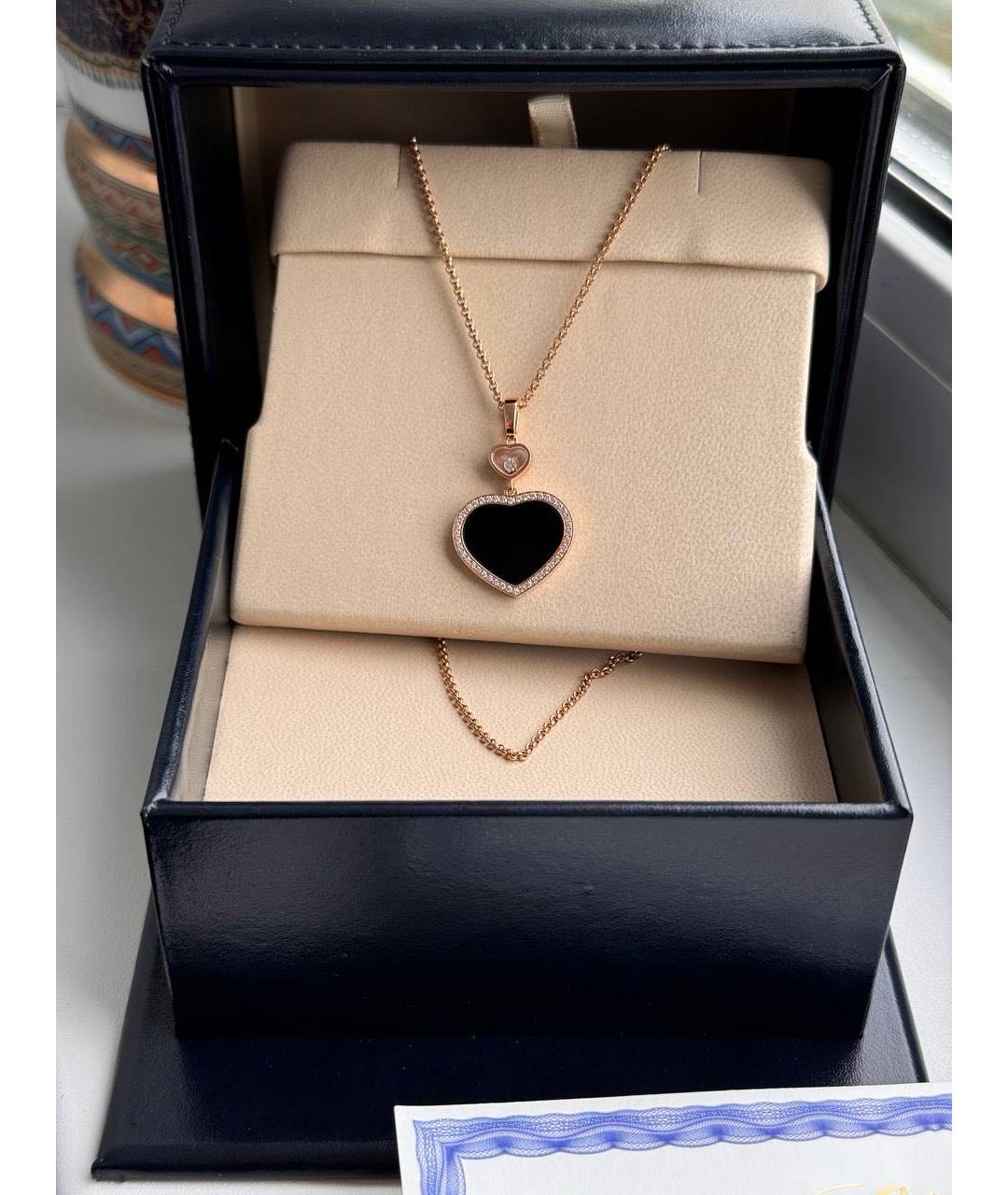 CHOPARD Черная подвеска из розового золота, фото 3