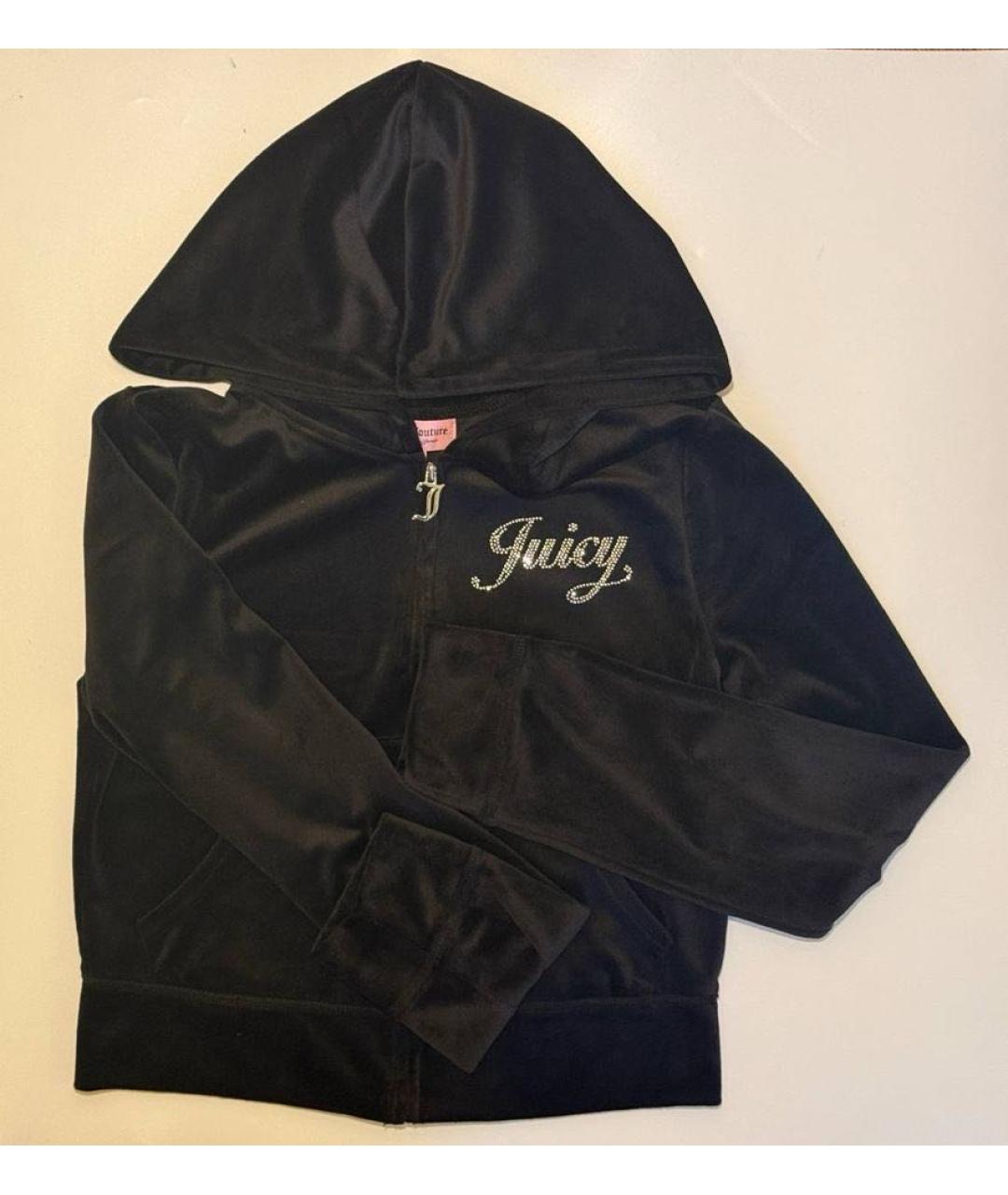 JUICY COUTURE Черный велюровый костюм с брюками, фото 3