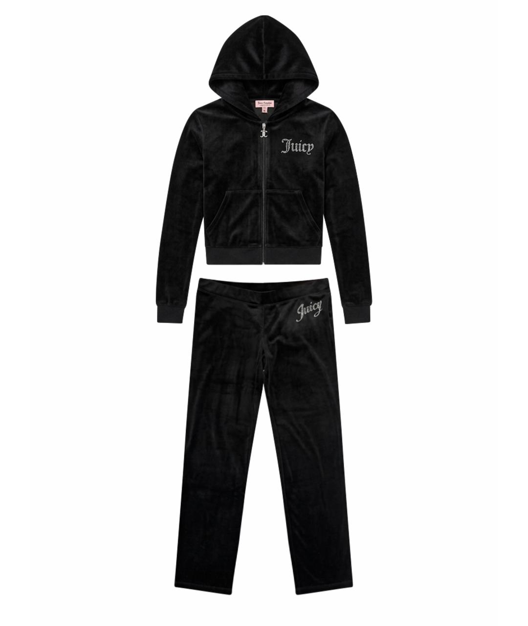 JUICY COUTURE Черный велюровый костюм с брюками, фото 1