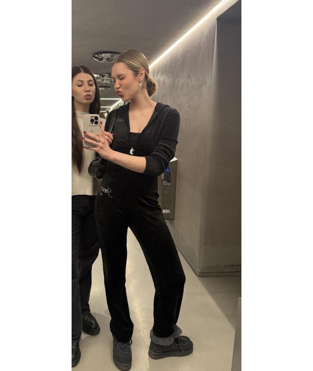 JUICY COUTURE Черный велюровый костюм с брюками, фото 4