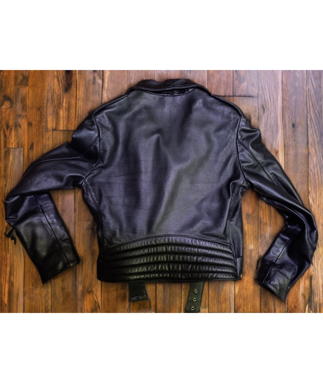 MOSCHINO Черная кожаная куртка, фото 2