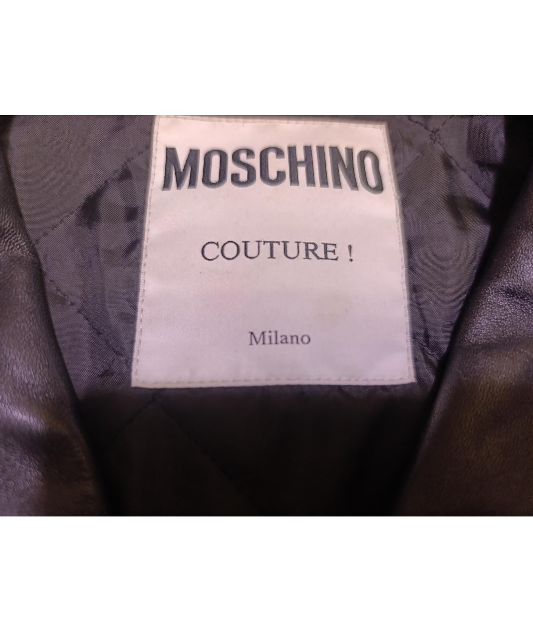 MOSCHINO Черная кожаная куртка, фото 3