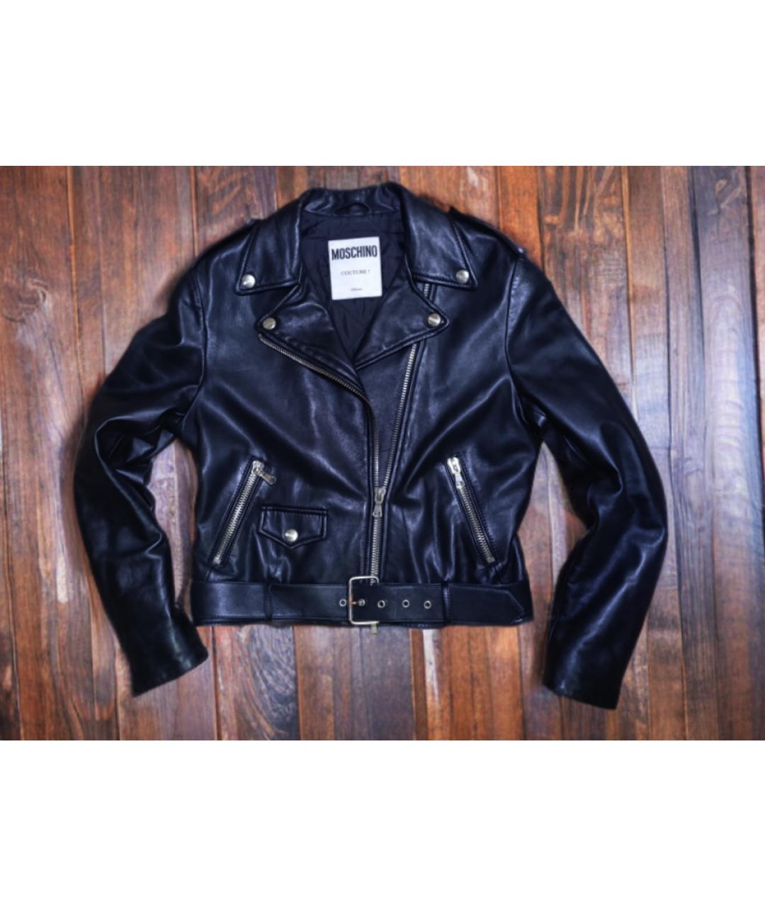 MOSCHINO Черная кожаная куртка, фото 5