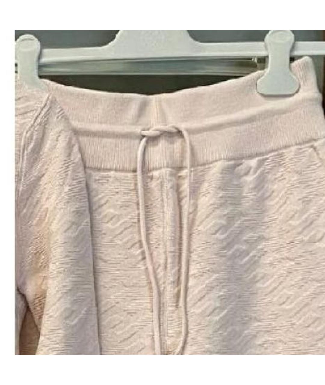 HERMES Розовые шерстяные прямые брюки, фото 7