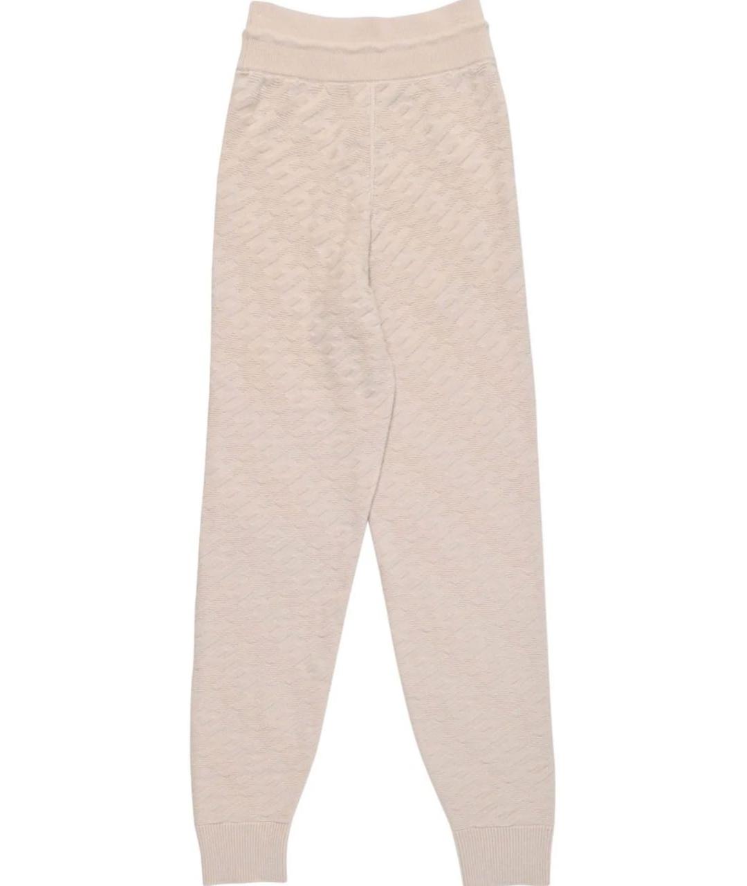 HERMES Розовые шерстяные прямые брюки, фото 3