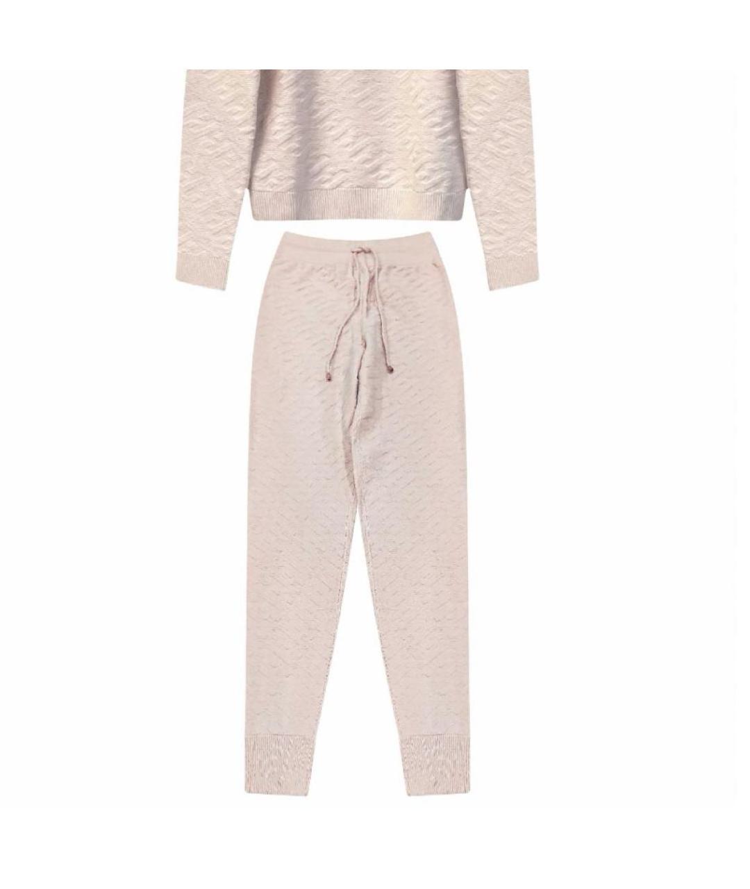 HERMES Розовые шерстяные прямые брюки, фото 6