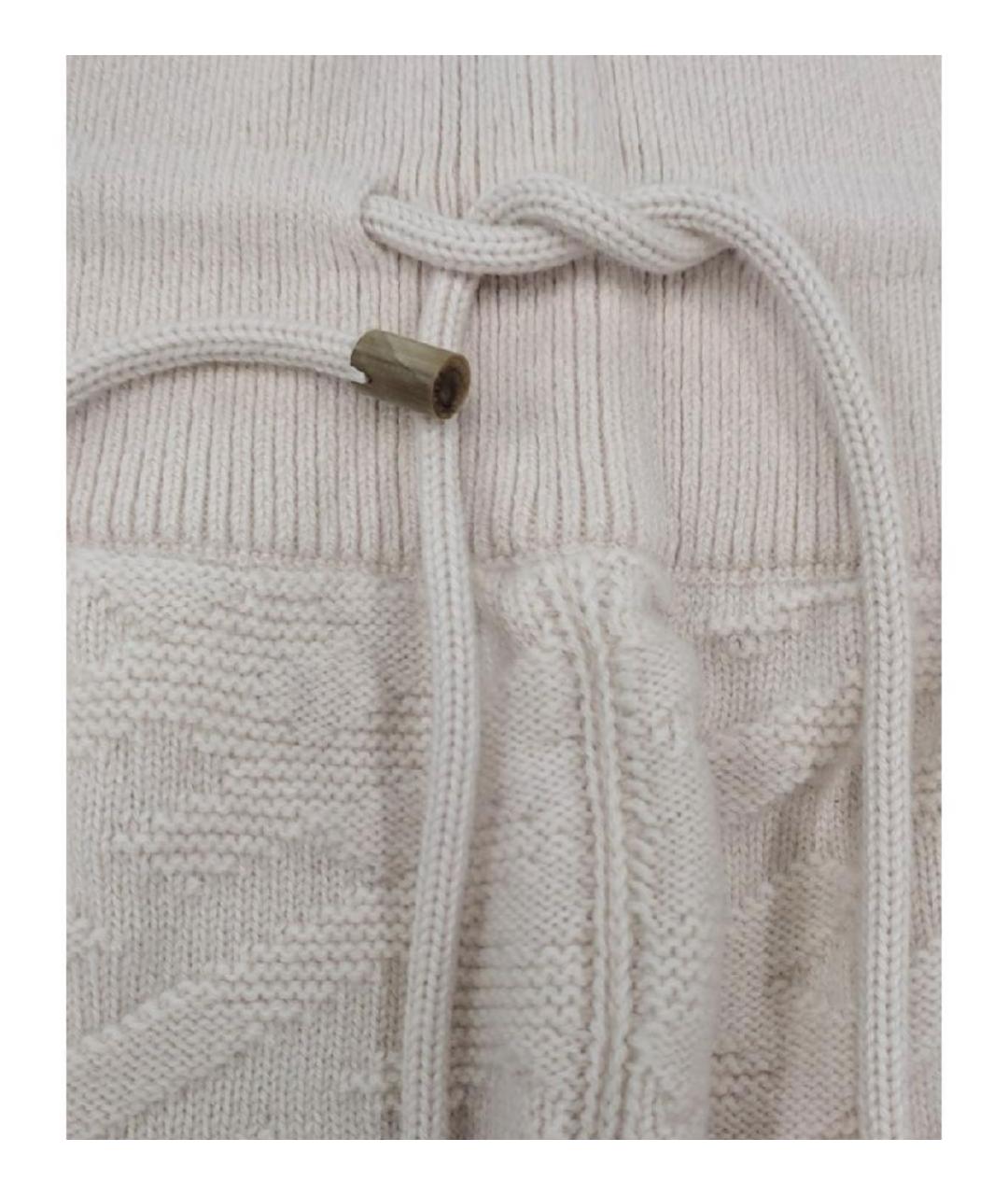 HERMES Розовые шерстяные прямые брюки, фото 4