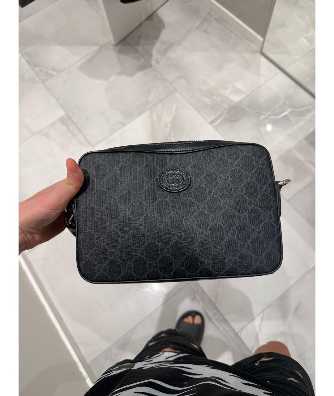 GUCCI Черная сумка на плечо из искусственной кожи, фото 4