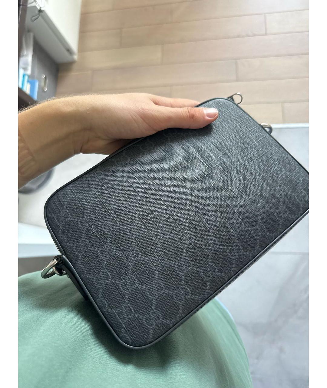 GUCCI Черная сумка на плечо из искусственной кожи, фото 3