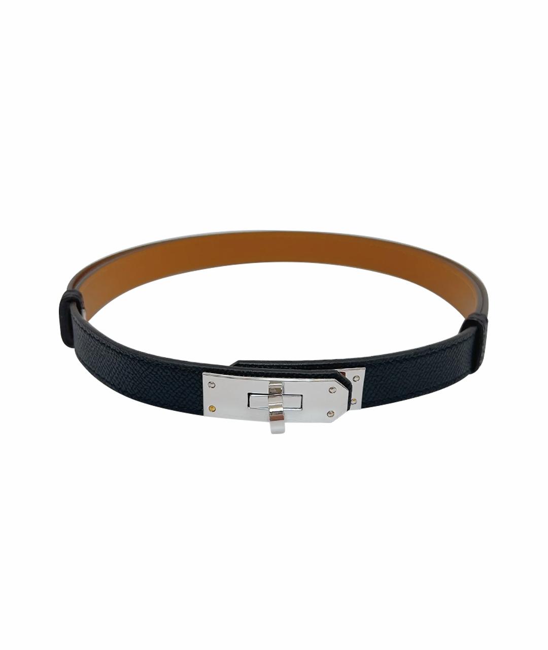 HERMES Черный кожаный ремень, фото 1