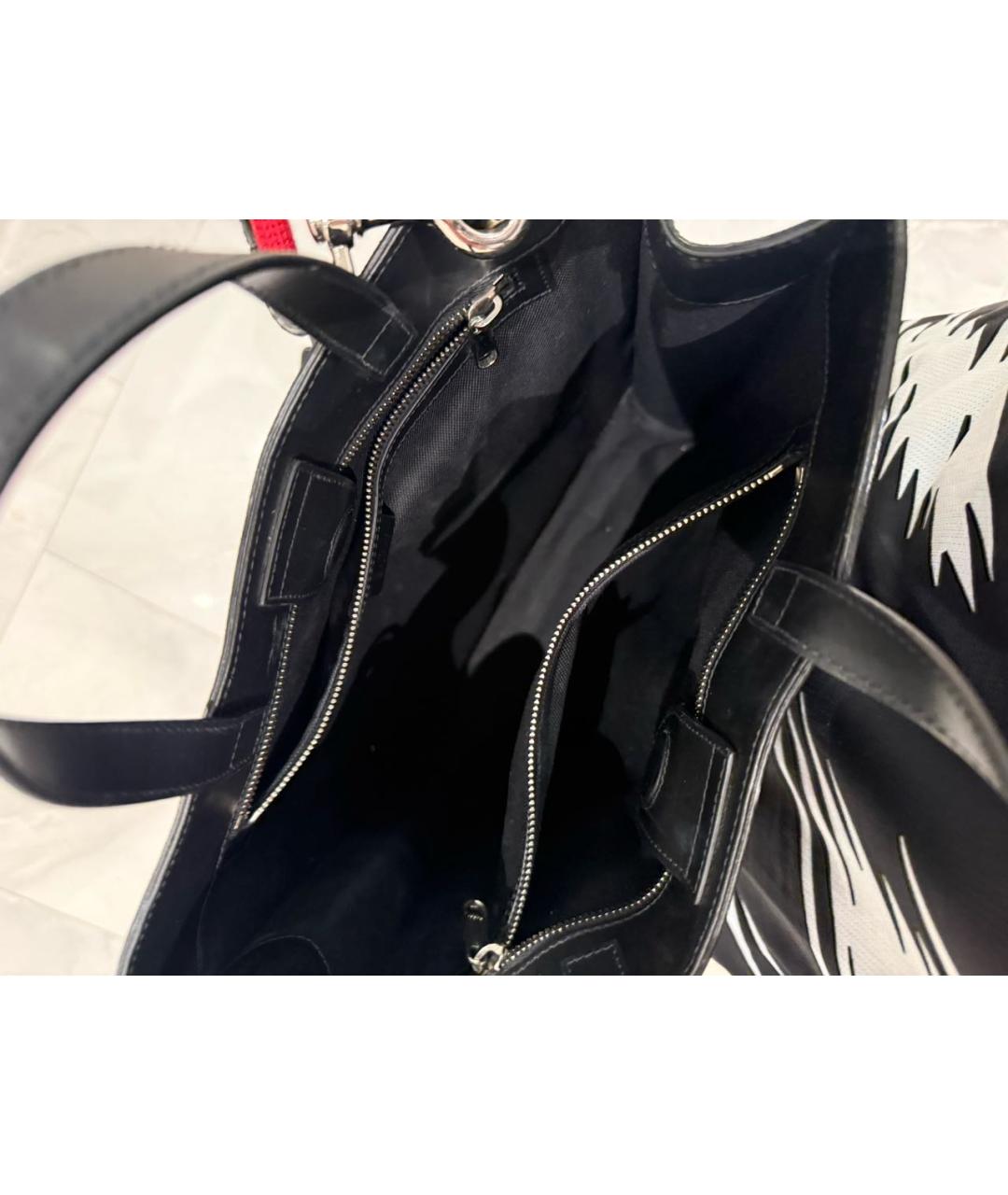 GUCCI Черная сумка тоут из искусственной кожи, фото 3