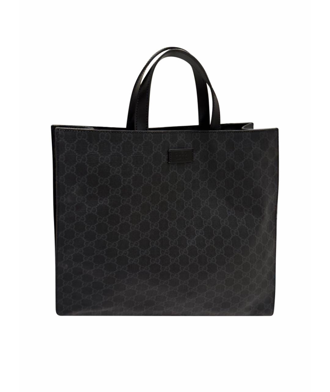 GUCCI Черная сумка тоут из искусственной кожи, фото 1