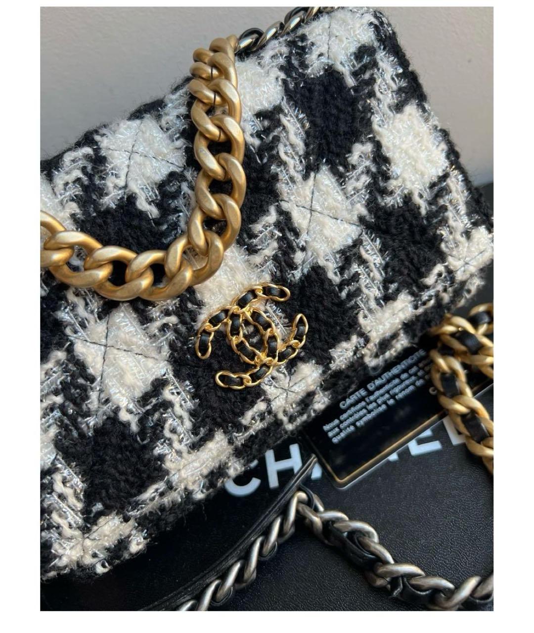 CHANEL Черная твидовая сумка через плечо, фото 4