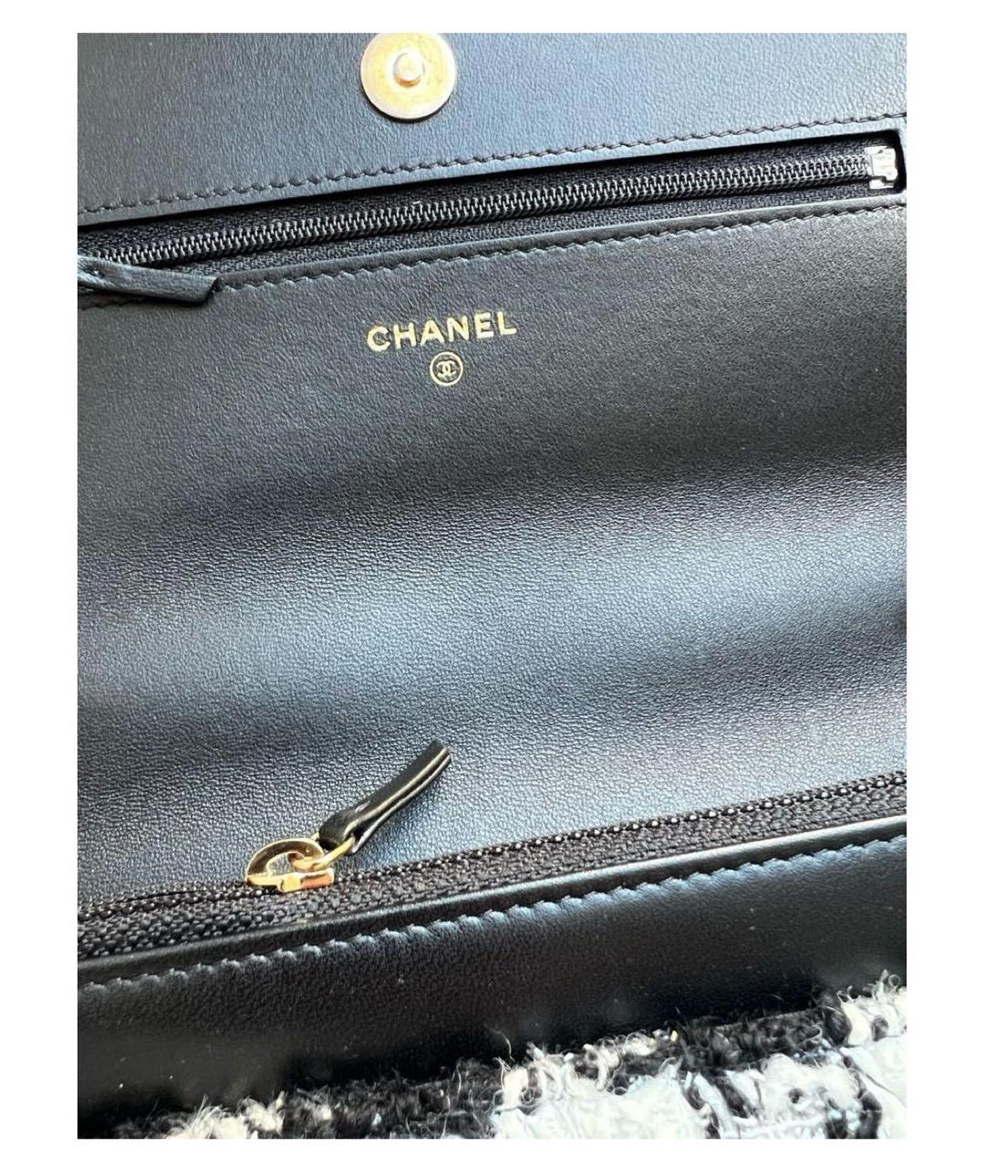 CHANEL Черная твидовая сумка через плечо, фото 3