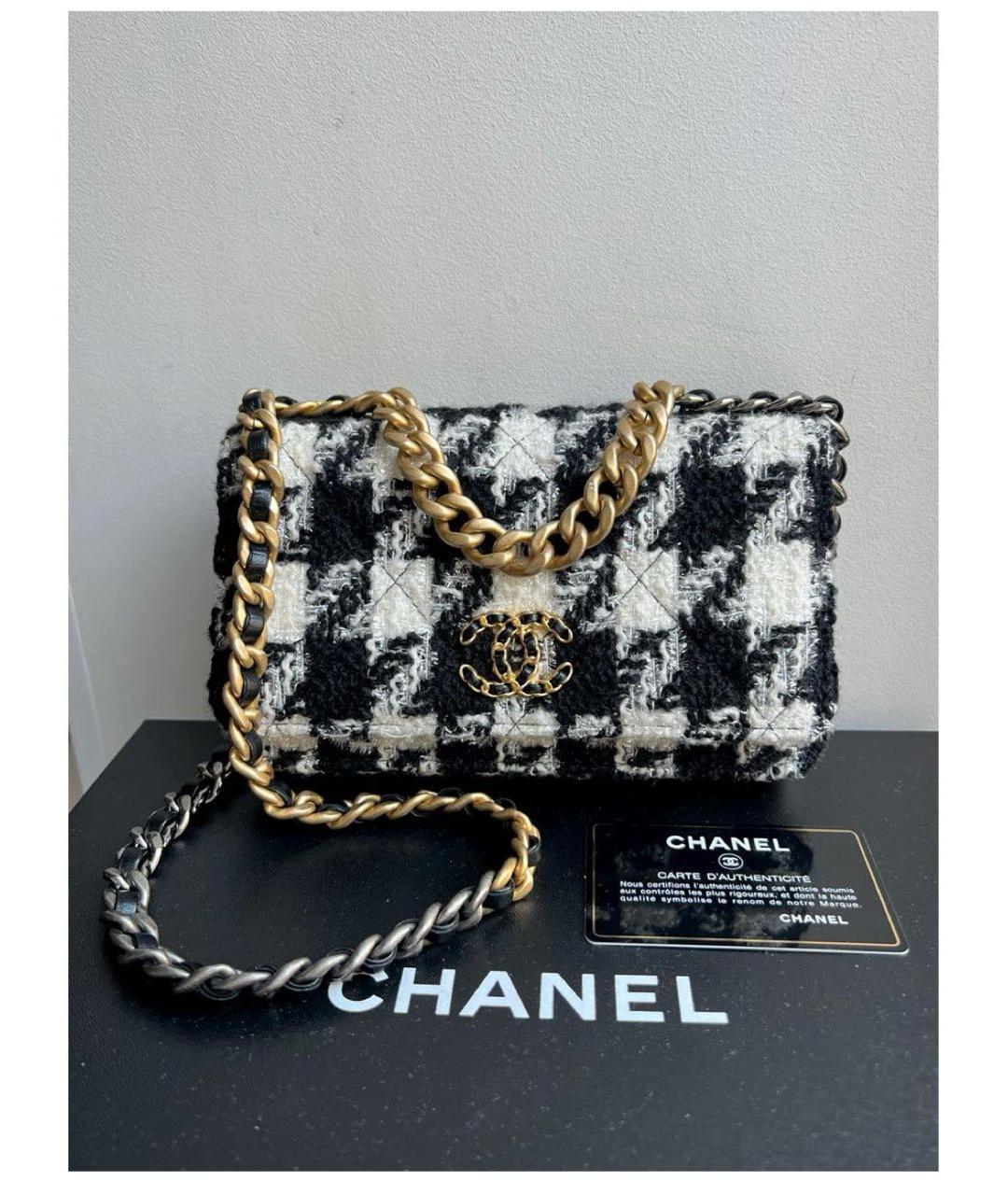 CHANEL Черная твидовая сумка через плечо, фото 2