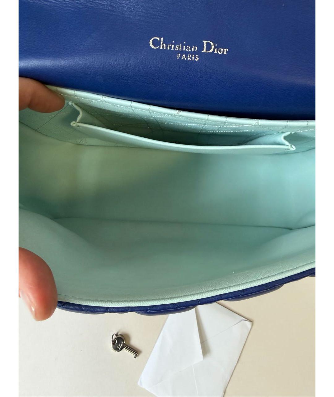 CHRISTIAN DIOR Синяя кожаная сумка через плечо, фото 7
