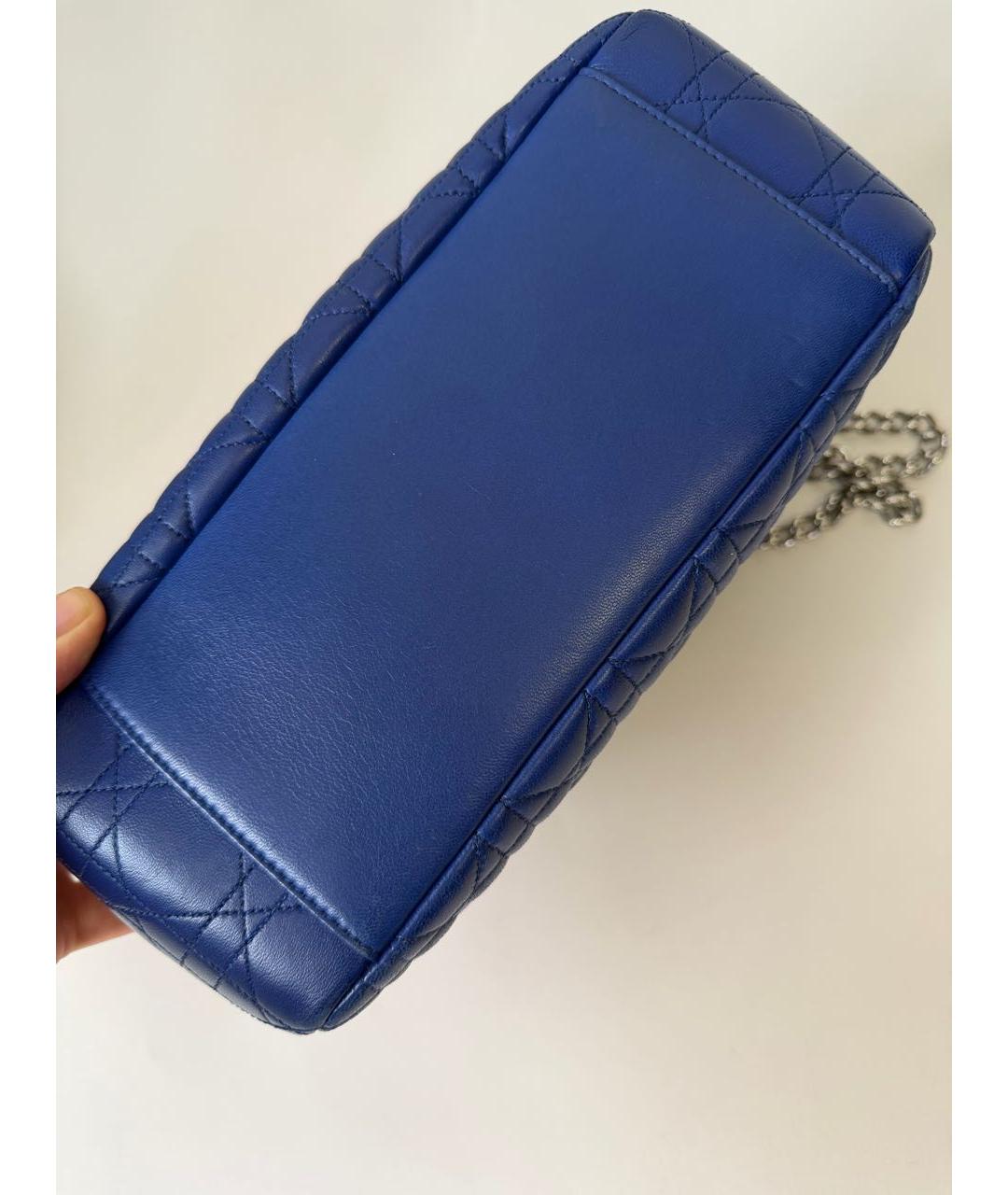 CHRISTIAN DIOR Синяя кожаная сумка через плечо, фото 6