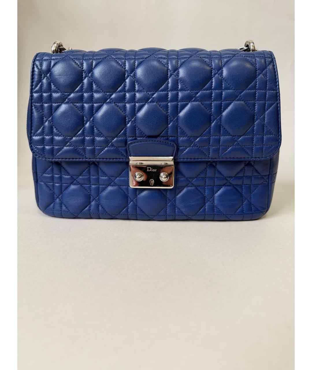 CHRISTIAN DIOR Синяя кожаная сумка через плечо, фото 9