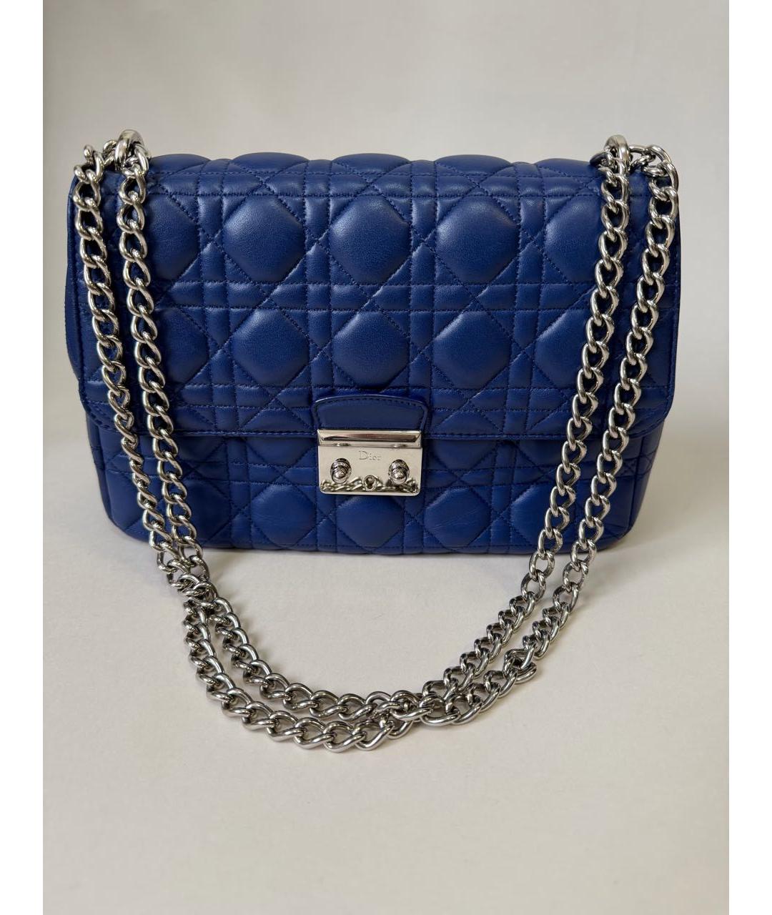 CHRISTIAN DIOR Синяя кожаная сумка через плечо, фото 2