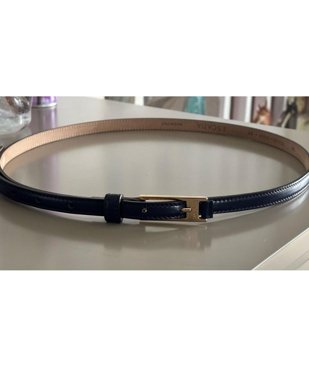 ESCADA Темно-синий кожаный ремень, фото 2