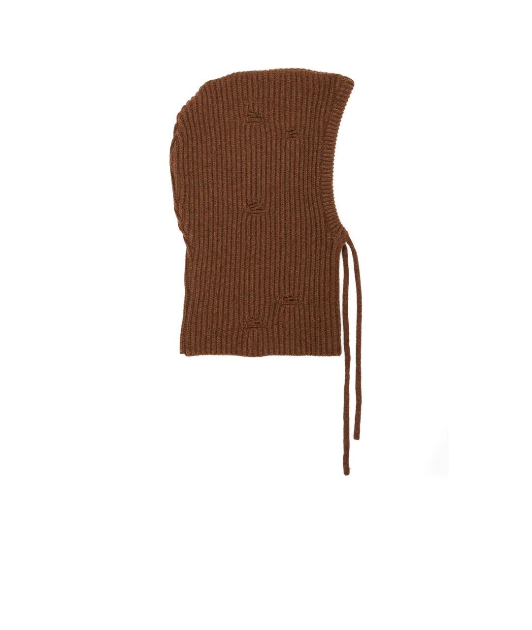 MM6 MAISON MARGIELA Коричневая шерстяная шапка, фото 2