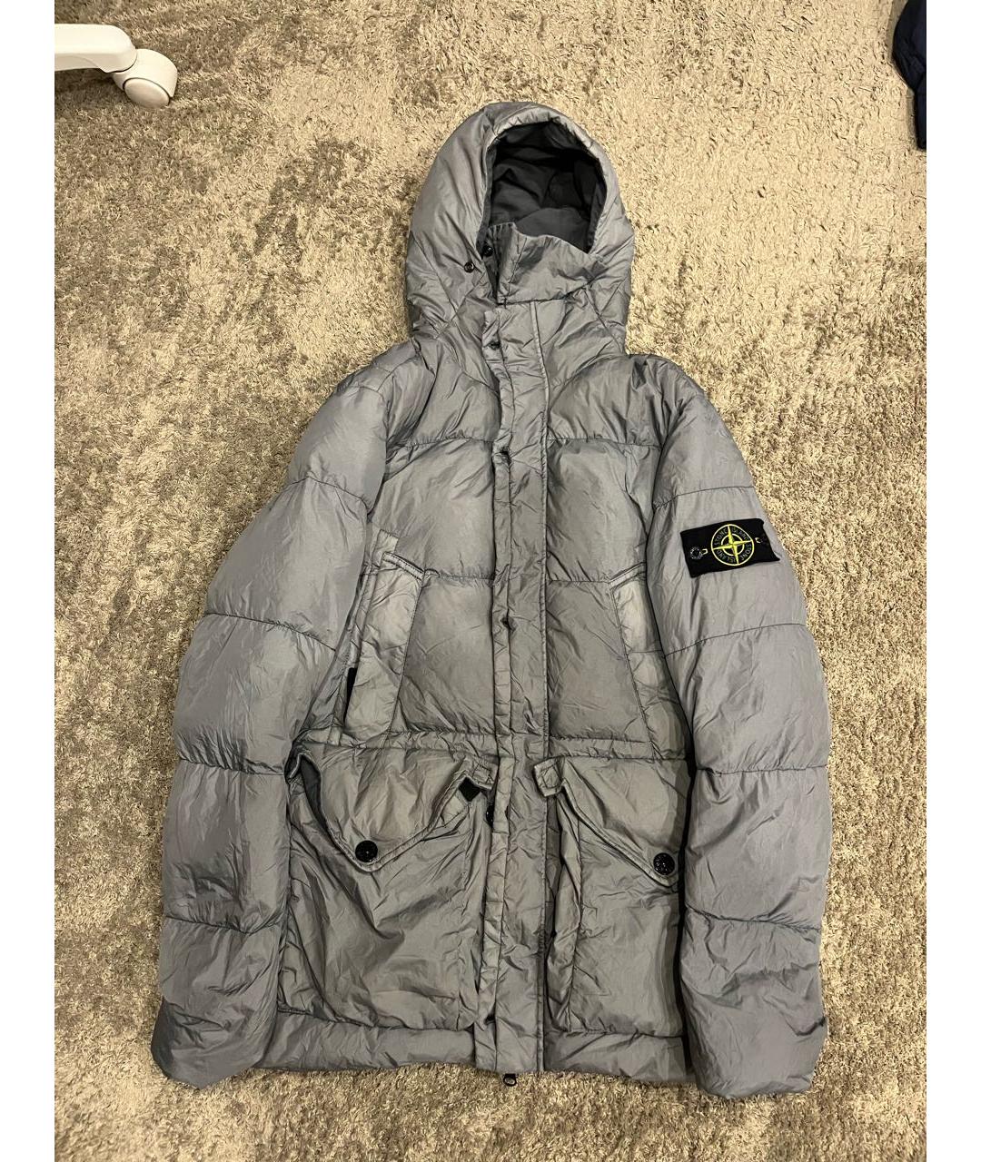 STONE ISLAND Серый пуховик, фото 5