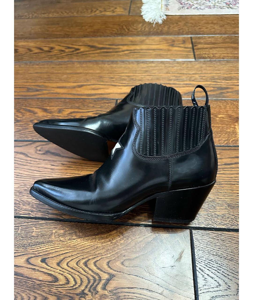 CHRISTIAN DIOR Черные кожаные ботильоны, фото 5