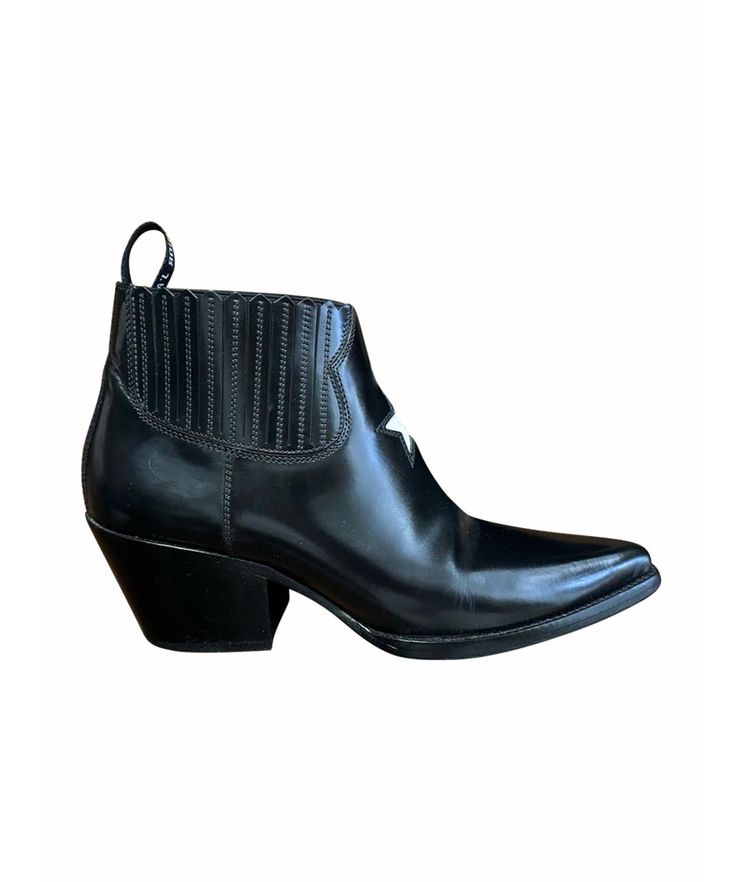 CHRISTIAN DIOR Черные кожаные ботильоны, фото 1