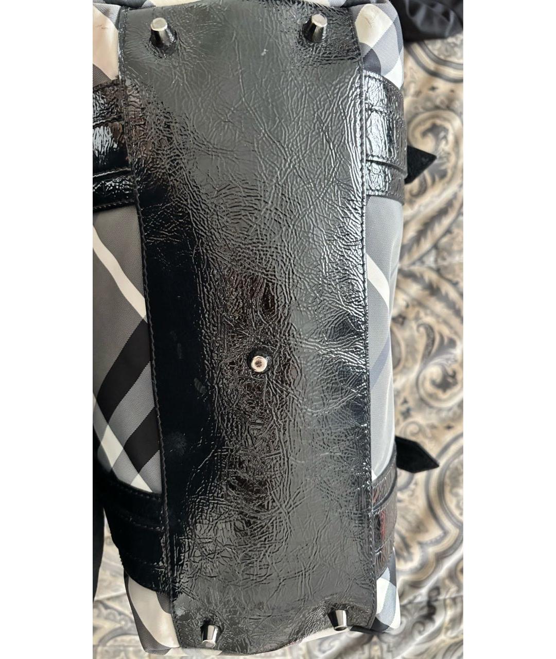 BURBERRY Серая тканевая сумка тоут, фото 3