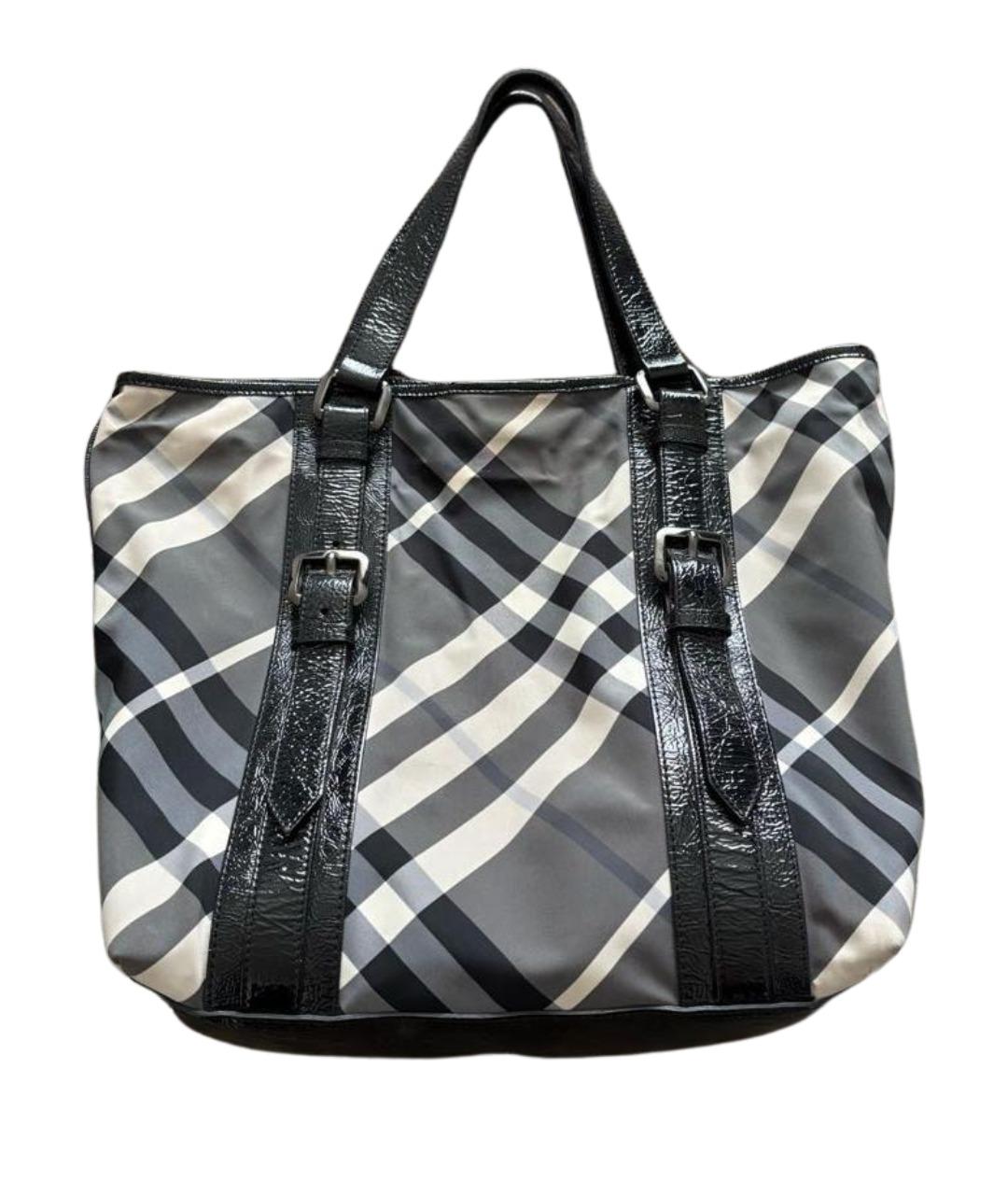 BURBERRY Серая тканевая сумка тоут, фото 1