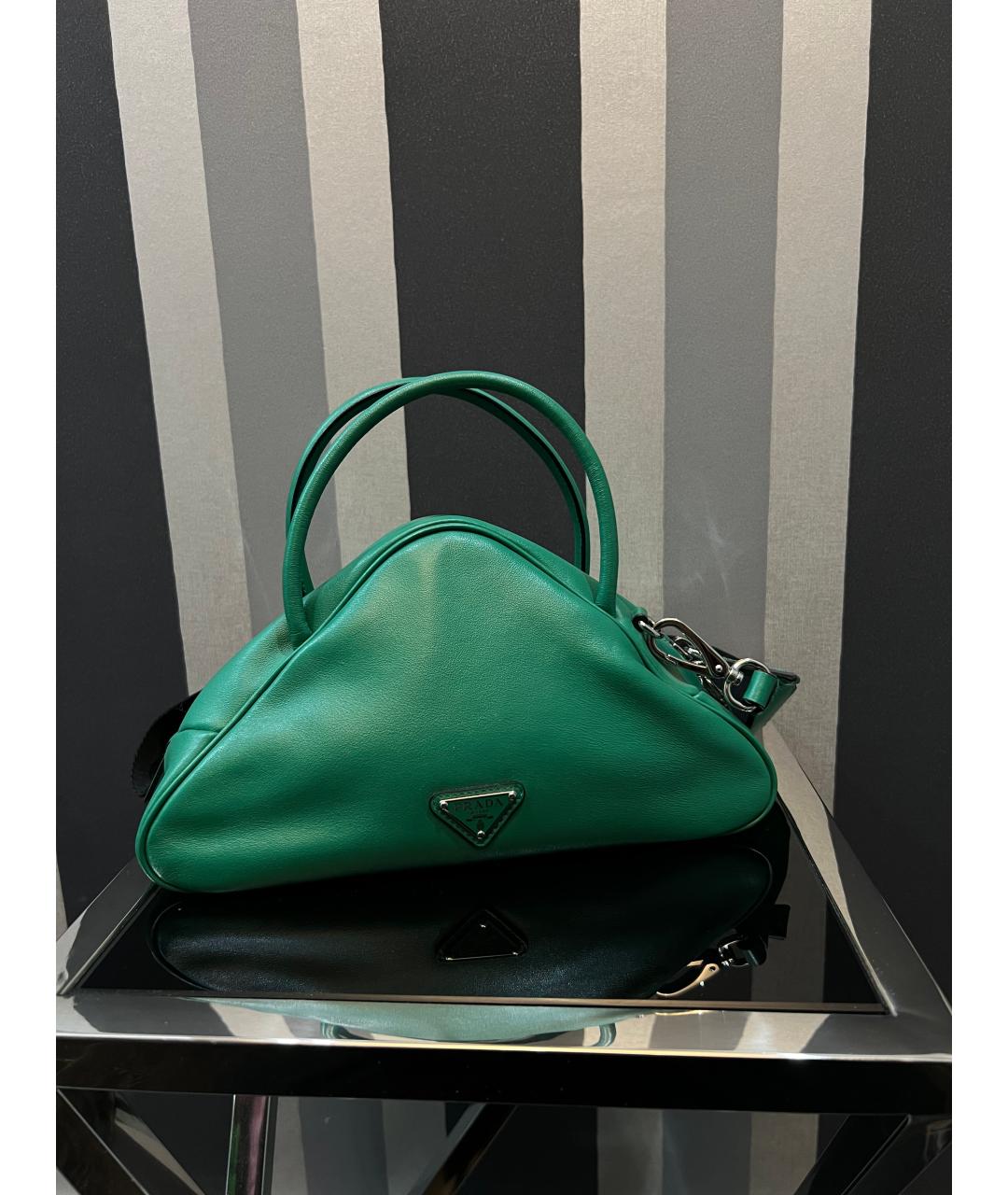 PRADA Зеленая кожаная сумка через плечо, фото 3