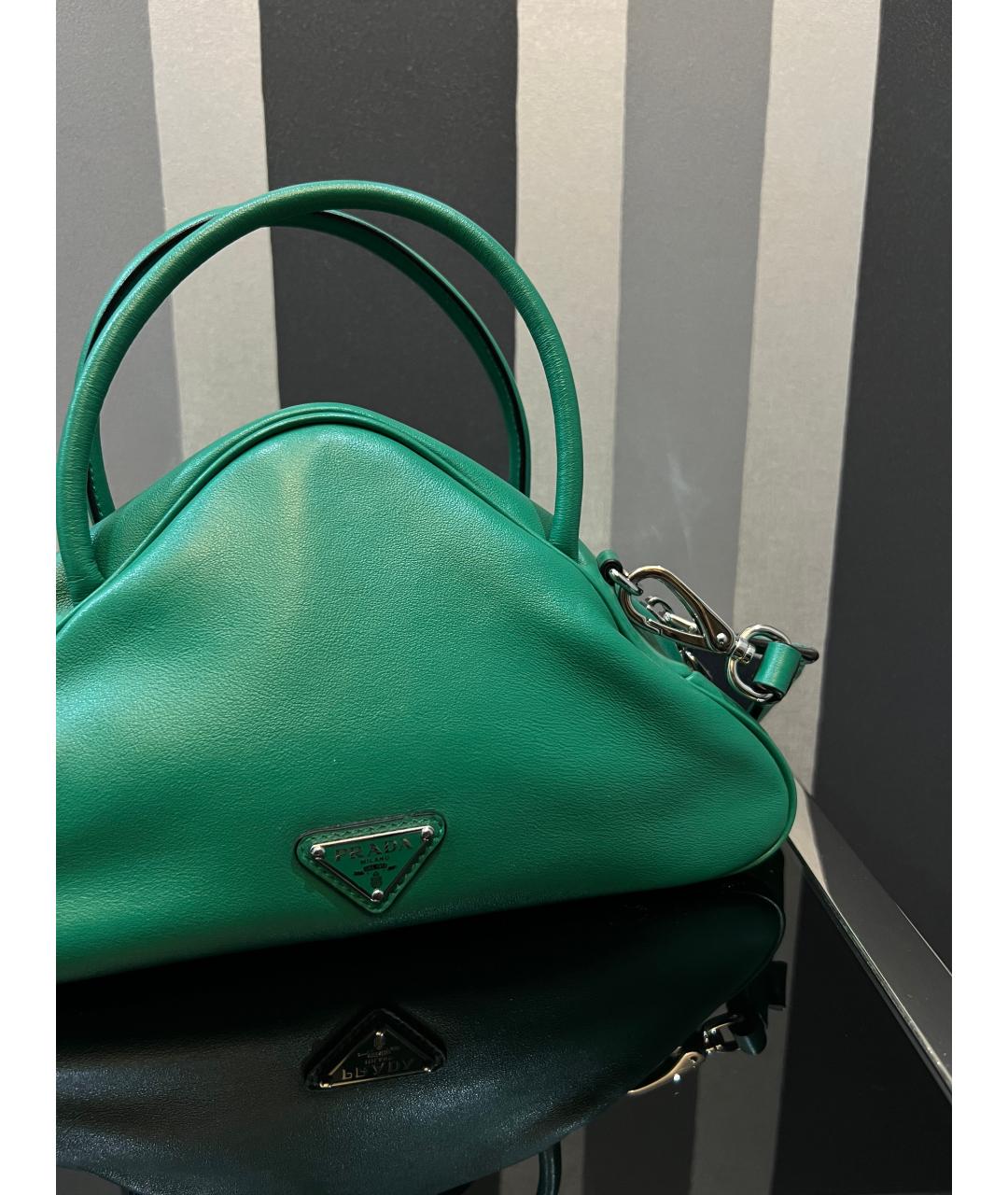 PRADA Зеленая кожаная сумка через плечо, фото 2