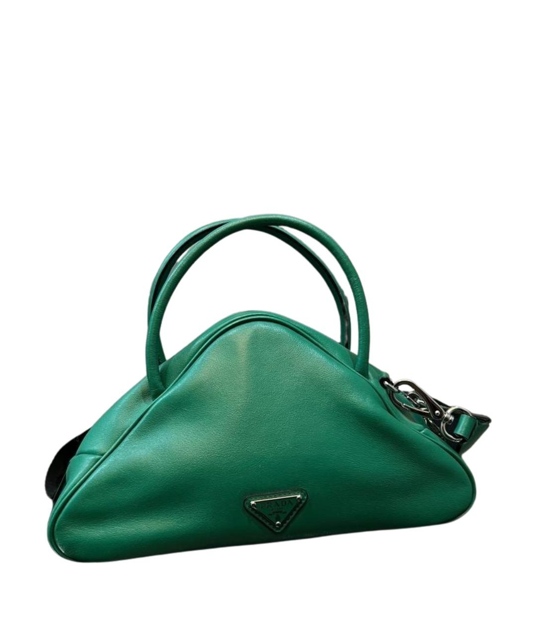 PRADA Зеленая кожаная сумка через плечо, фото 1