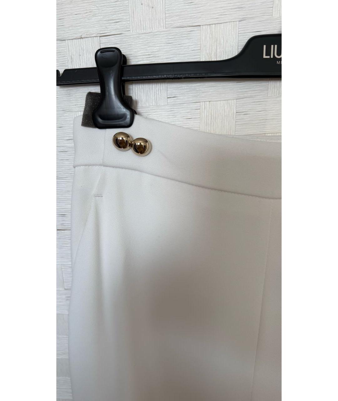 LIU JO Белые хлопковые брюки широкие, фото 4