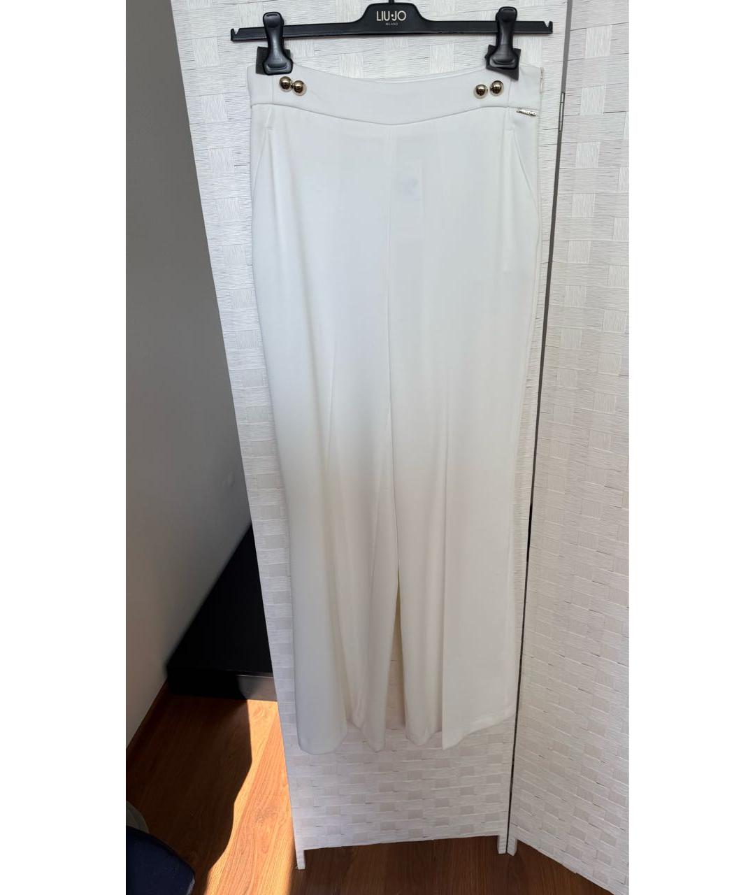 LIU JO Белые хлопковые брюки широкие, фото 6