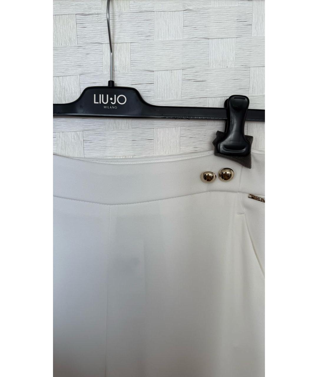 LIU JO Белые хлопковые брюки широкие, фото 3