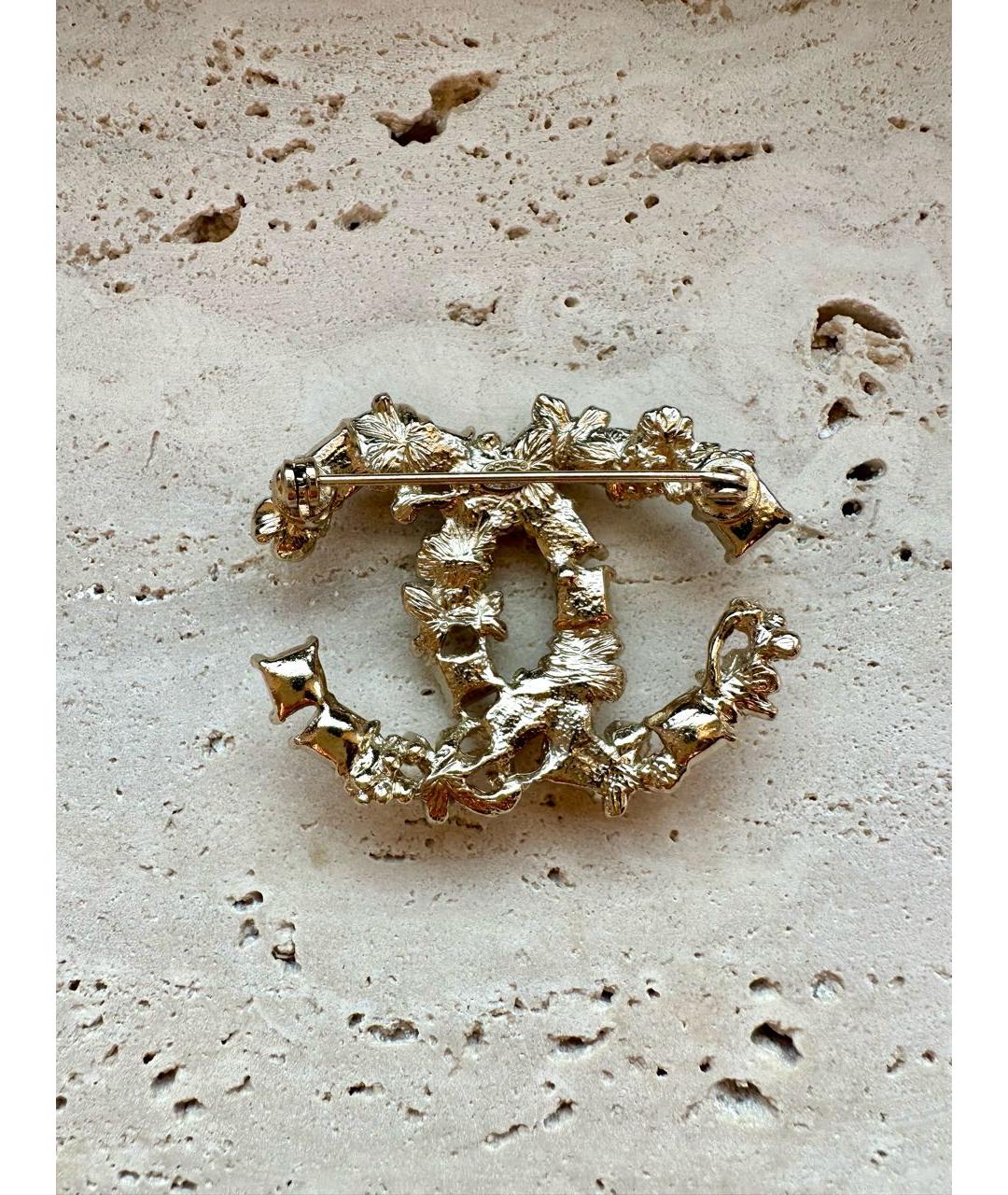 CHANEL Золотая металлическая булавка / брошь, фото 3