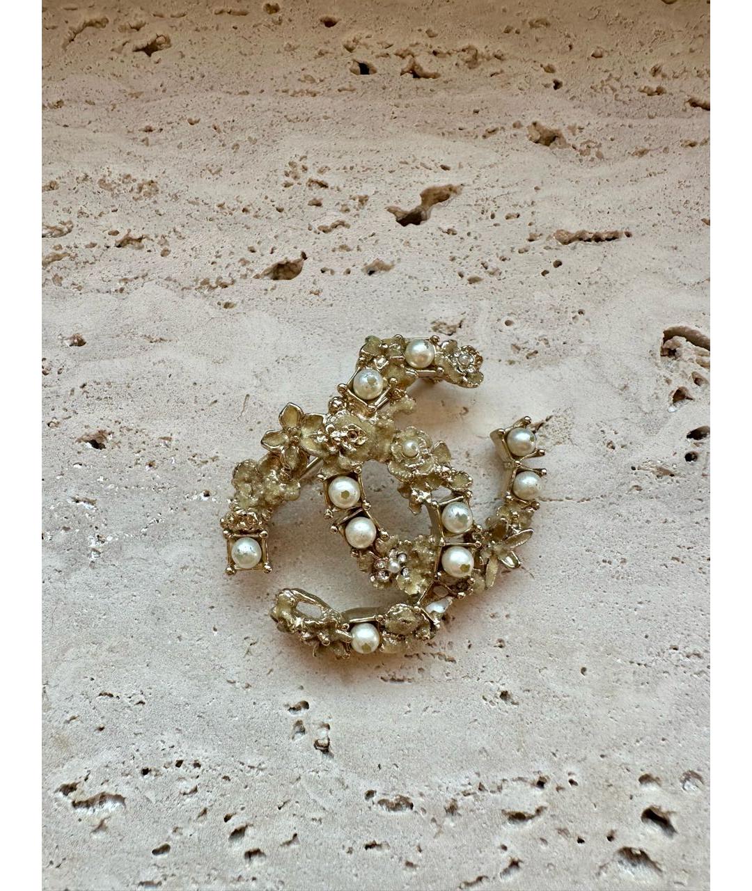 CHANEL Золотая металлическая булавка / брошь, фото 2