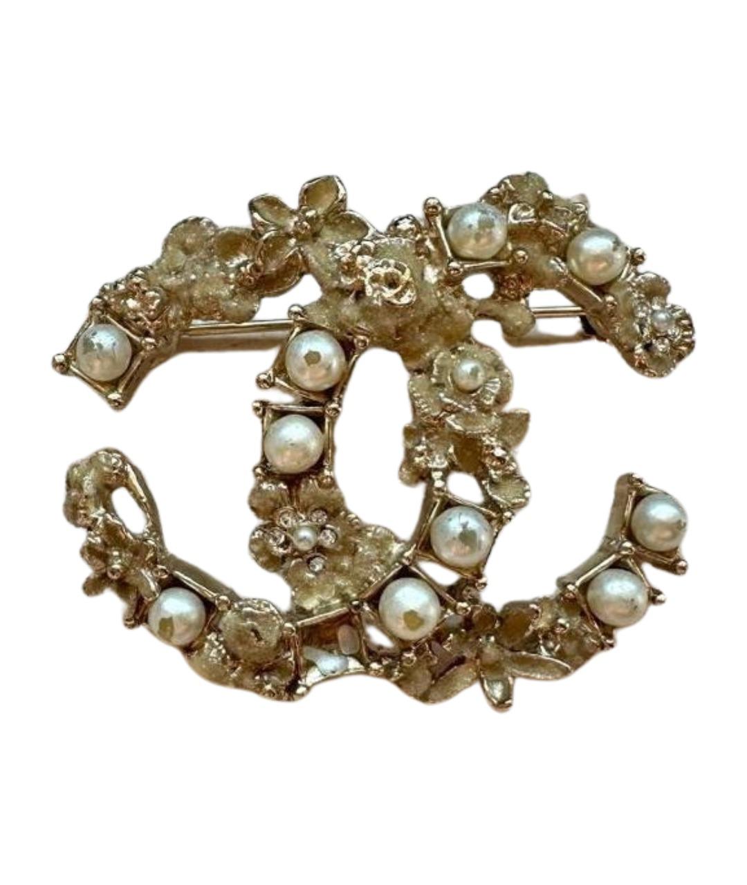 CHANEL Золотая металлическая булавка / брошь, фото 1