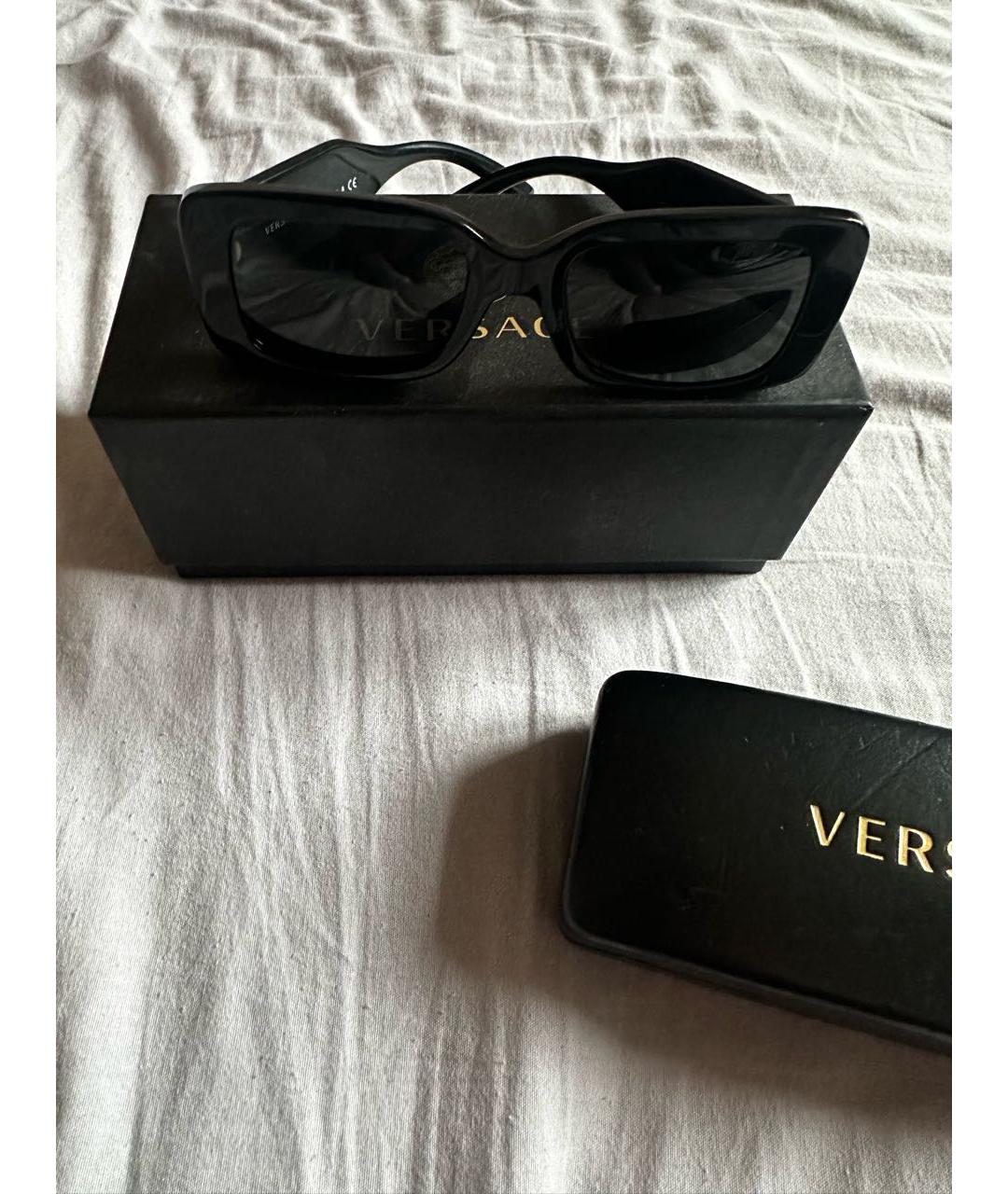 VERSACE Черные пластиковые солнцезащитные очки, фото 8