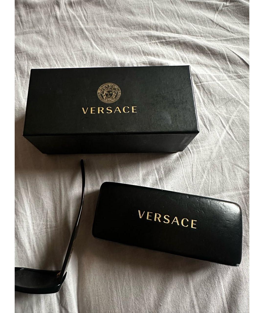 VERSACE Черные пластиковые солнцезащитные очки, фото 4