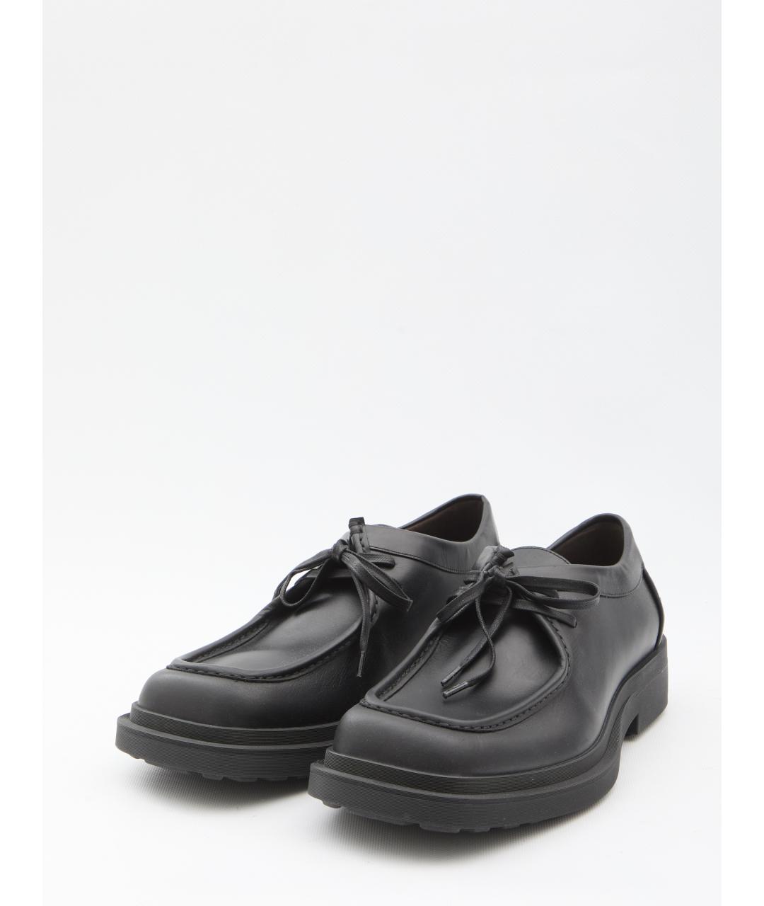 BOTTEGA VENETA Черные кожаные низкие ботинки, фото 2