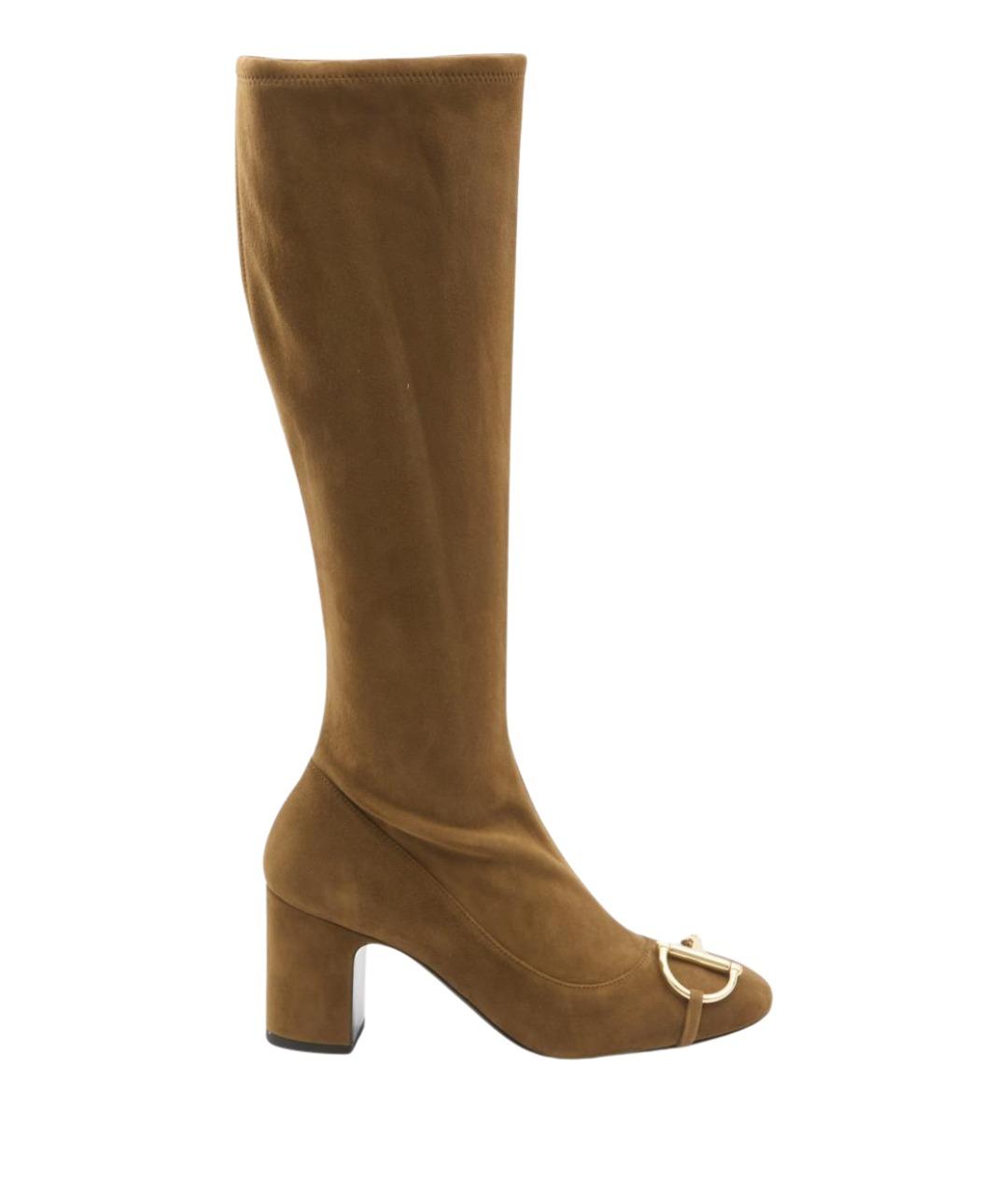 GUCCI Коричневые замшевые сапоги, фото 1