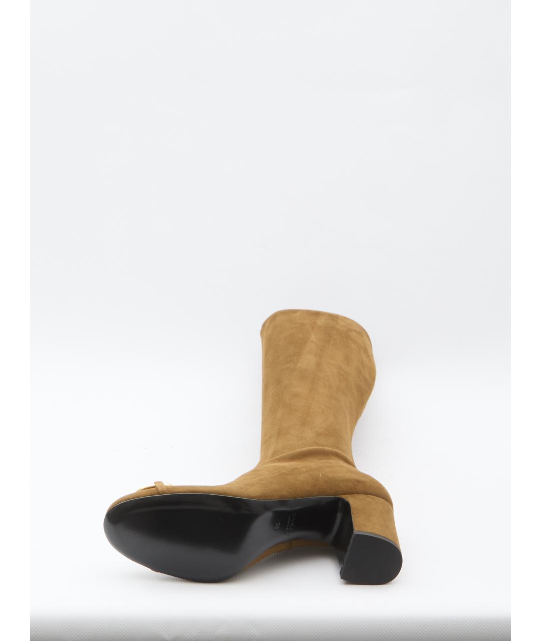 GUCCI Коричневые замшевые сапоги, фото 4