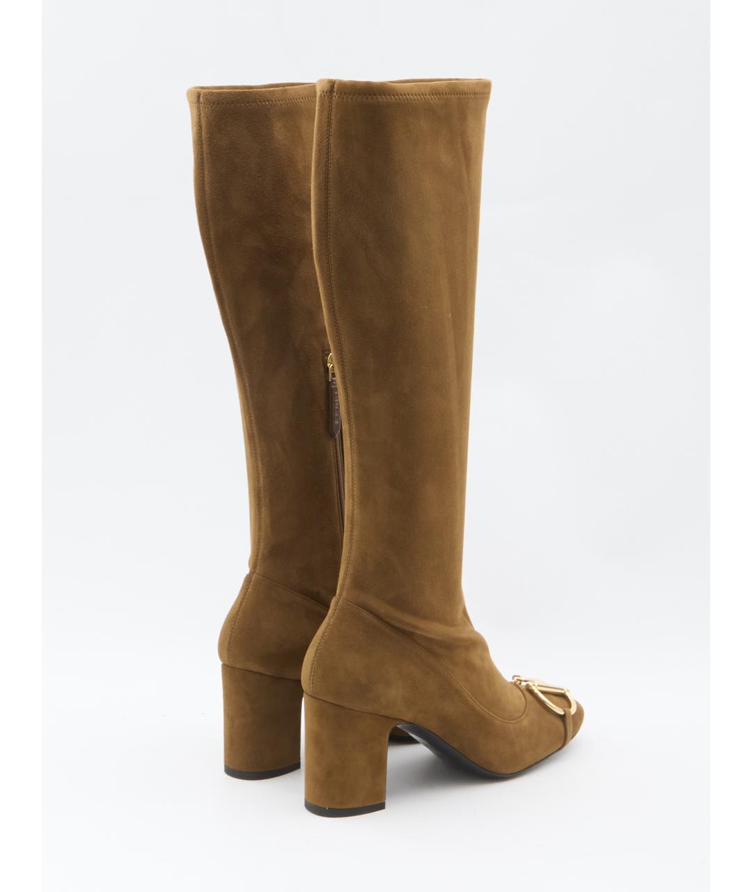 GUCCI Коричневые замшевые сапоги, фото 3