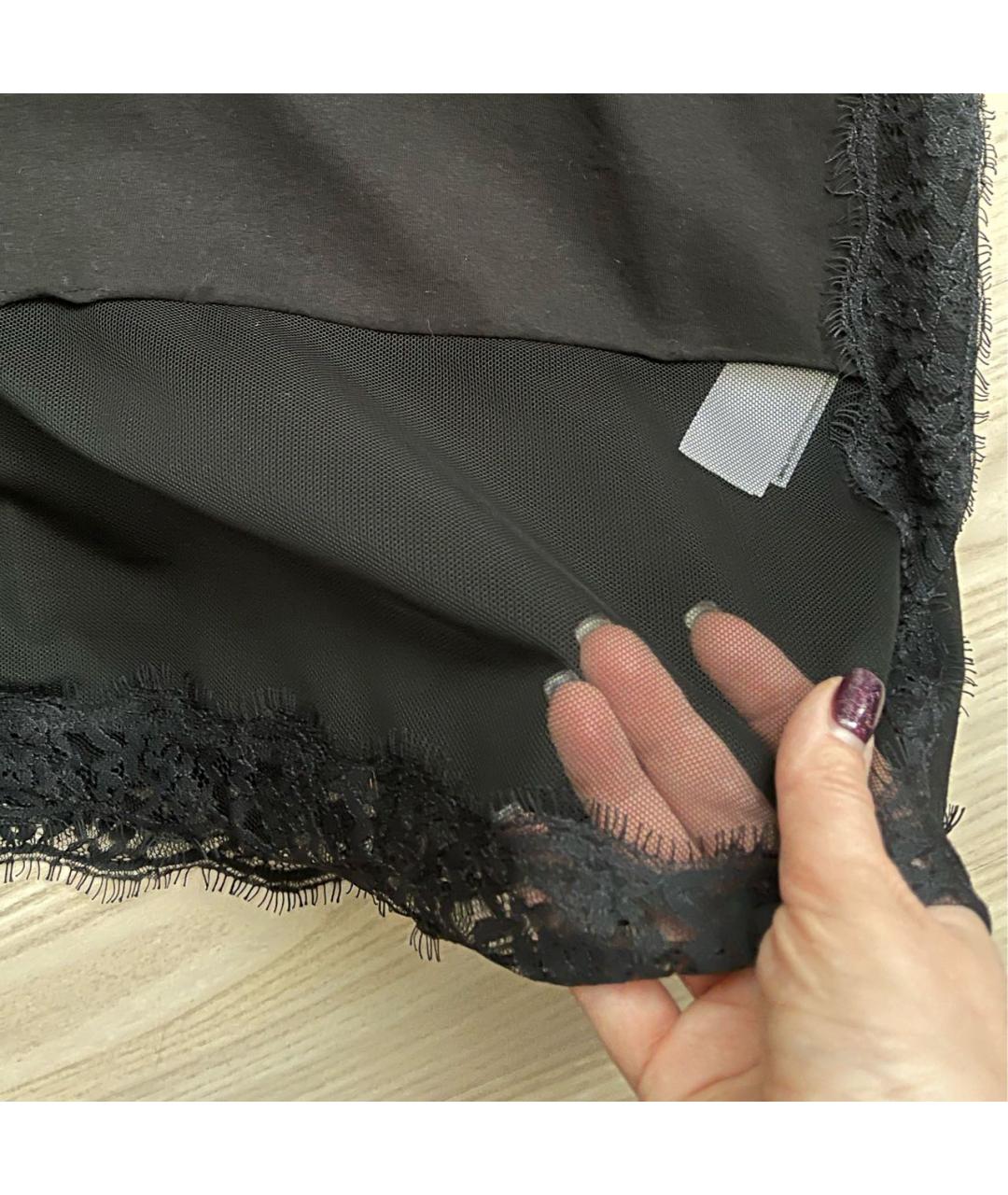 TWIN-SET Черная хлопковая футболка, фото 4