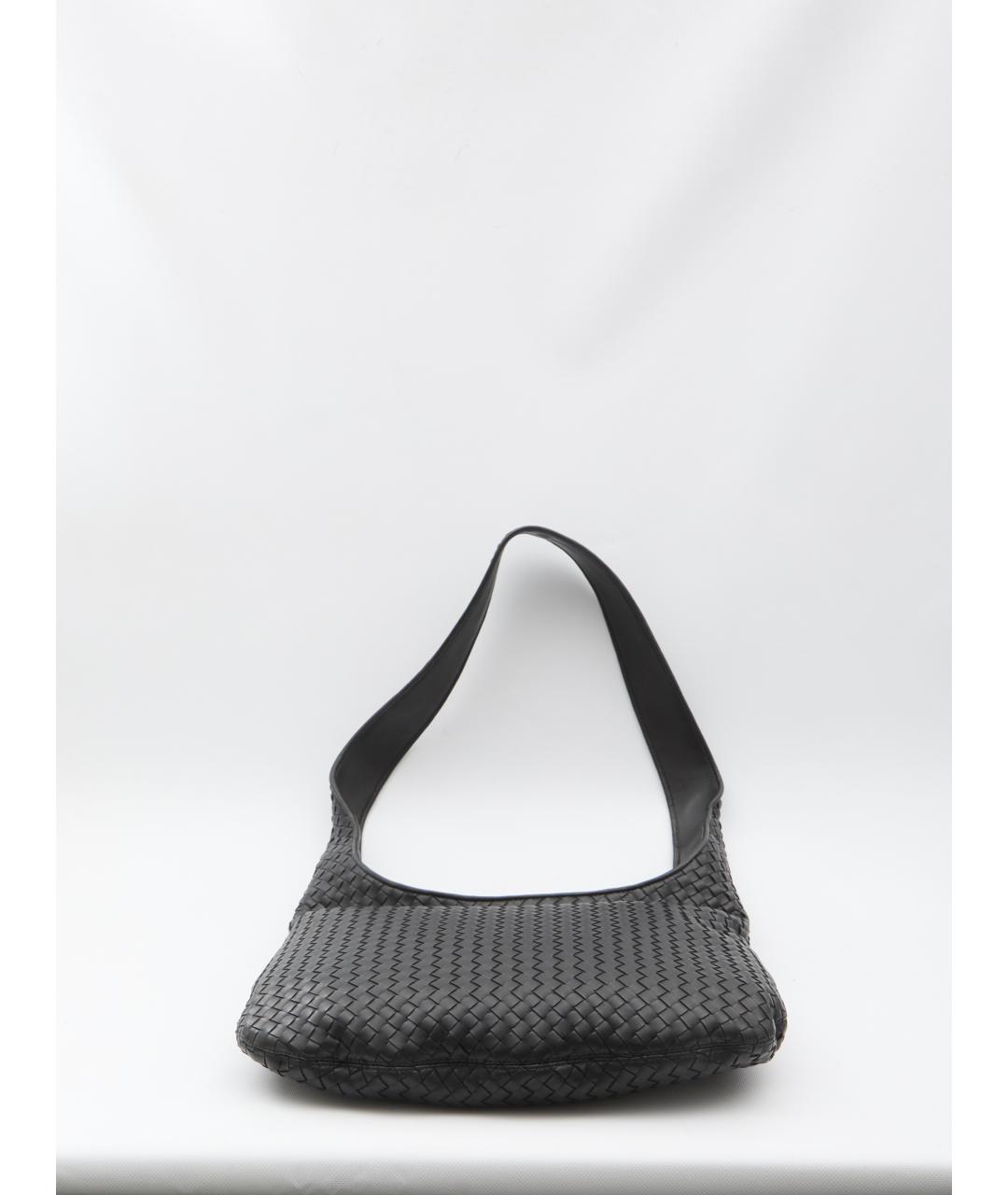 BOTTEGA VENETA Черная кожаная сумка на плечо, фото 3