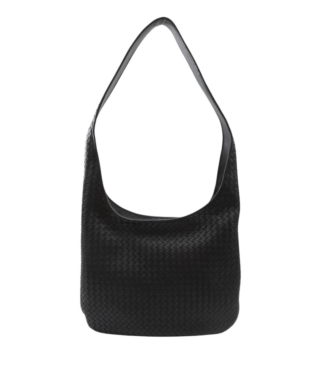 BOTTEGA VENETA Черная кожаная сумка на плечо, фото 1